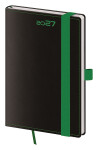 Týdenní diář 2027 Helma kapesní Black Green s poutkem