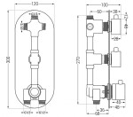 MEXEN - Kai termostatická baterie sprcha/vana 3-chrom výstup 77603-00