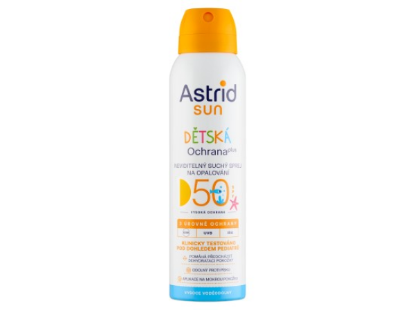 Astrid Sun Dětská ochrana plus neviditelný suchý sprej na opalování SPF 50 150 ml