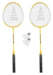 SULOV Badmintonový set žlutá / 2x raketa 24 cm / 2x míček / Cestovní vak
