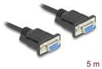 DeLock D-Sub9 (F) - D-Sub9 (F) 5m černá / Sériový kabel / RS-232 / AWG 28 (86826)