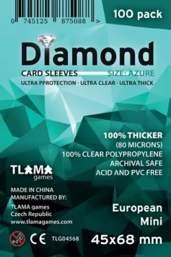 TLAMA games Obaly na karty Diamond Azure: European Mini (45x68 mm) (80 mikronů, 100 ks)