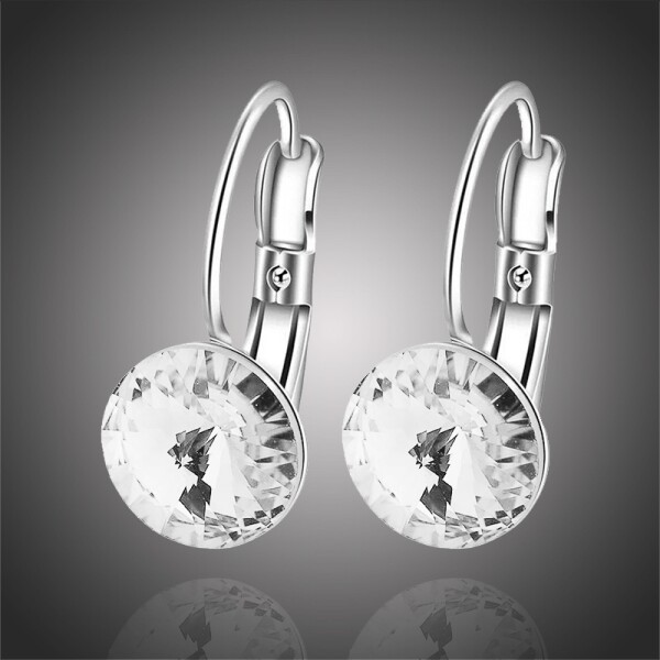 Náušnice Amanda - 8 mm krystal Swarovski, Bílá/čirá