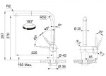 FRANKE - Atlas Neo Dřezová baterie FC 3791.503 s výsuvnou koncovkou, antracit 115.0628.210