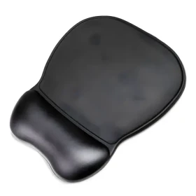 Wozinsky Ergonomická podložka s opěrkou zápěstí černá / Podložka pod myš / Gel / Eko kůže / Protiskluzová