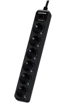 CyberPower B0620SC0-DE černá / Přepěťová ochrana / 6 zásuvek / vypínač / 1.8 m (B0620SC0-DE)