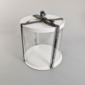 Cake star dortový box bílý kulatý 26x31cm - bez stuhy
