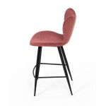 Židle barová, červená látka, černá podnož
