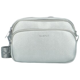 Trendy dámská koženková crossbody kabelka Rory, stříbrná