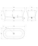 OMNIRES - CLASSICA M+ volně stojící vana, 160 x 79 cm bílá lesk /BP/ CLASSICAWWBP