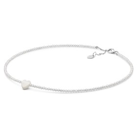 Stříbrný náhrdelník se srdíčkem Linia, Mother of Pearl, zirkon, stříbro 925/1000, Stříbrná 36 cm + 3 cm (prodloužení)