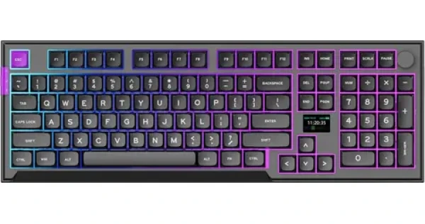 PREYON Silent Claw Yellow černá / herní bezdrátová klávesnice / mechanická / Gateron Yellow Pro / USB+2.4GHz+BT / US (PSCY105B)