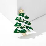 Vánoční brož se zirkony Christmas Tree 12 - vánoční stromeček, Zlatá