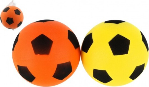 Míč pěnový fotbalový 21cm 2 barvy v síťce