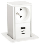 STRONG PowerUp zásuvka, 1x230V, USB A/C nabíjecí, Bílá, Fr (477469)