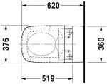 DURAVIT - DuraStyle Závěsné WC pro SensoWash, s WonderGliss, bílá 25375900001