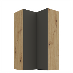 Horní rohová skříňka Aria 60x60 GN-108 2F (90°) Barva korpusu: Dub artisan, Barva dvířek: GR - Graphite AFM