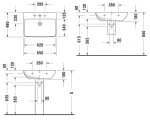 DURAVIT - ME by Starck Umyvadlo 65x49 cm, s přepadem, s otvorem pro baterii, bílá 2335650000