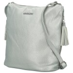 Trendy dámská koženková crossbody kabelka Edmundo, stříbrná