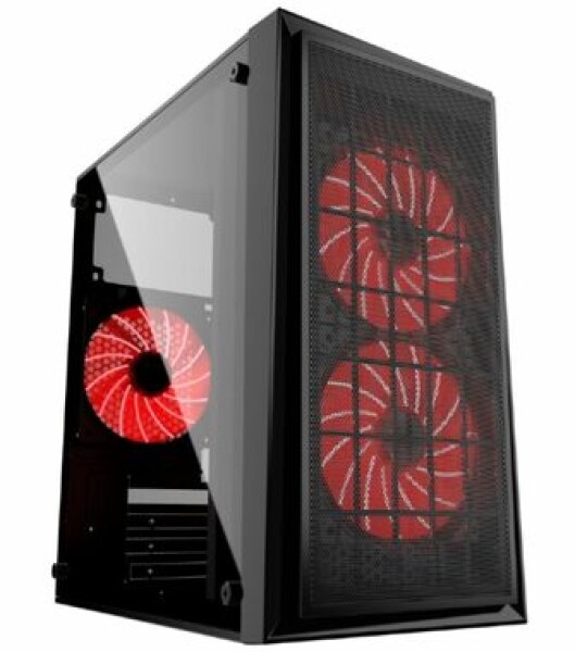 Gembird CCC-FORNAX-950R Fornax 950R černá / micro-ATX / 3x 120 / 2x USB3.0 / bez zdroje / průhledná bočnice (CCC-FORNAX-950R)