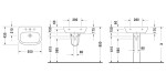 DURAVIT - D-Code Umyvadlo 55x43 cm, s přepadem, s otvorem pro baterii, bílá 23105500002
