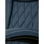 Křeslo kancelářské, tmavě modrá ekokůže, kovový kříž, kolečka na tvrdé podlahy