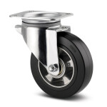 Tente Hliníkové kolečko s černou gumovou obručí 125 mm, otočné 1739