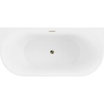 MEXEN/S - Oval vana volně stojící nástěnná 160 x 80, bílá, sifon a přepad zlatá 52671608000-50