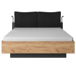 Dřevěná postel Fiugi 160x200, dub craft, antracit