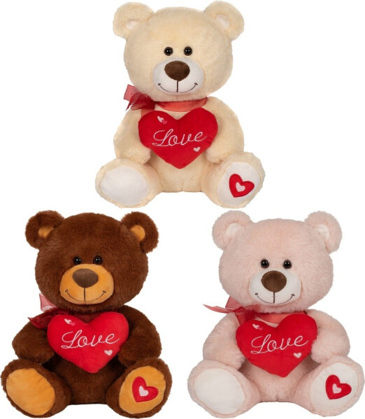 Plyšový medvěd s červeným srdíčkem 30 cm
