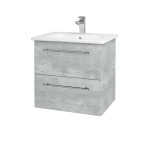 Dřevojas - Umyvadlová skříňka GIO SZZ2 60 - D01 Beton / Úchytka T02 / D01 Beton 82935B