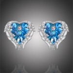 Náušnice Swarovski Elements Angel Wings - andělská křídla, Modrá