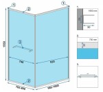 REA/S - Sprchový kout Space In ČERNÝ 80x100 Se sprchovou vaničkou Savoy KPL-K8882