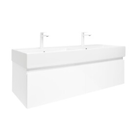 Koupelnová skříňka s umyvadlem SAT B-WAY 119x30x45 cm bílá lesk BWAY120WU2BB BWAY120WU2BB