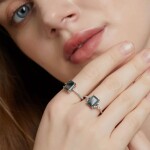 Luxusní stříbrný prsten Monique - MECHOVÝ ACHÁT, stříbro 925/1000, Stříbrná 57 (18 mm)