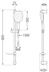 MEXEN/S - DF22 posuvný sprchový set, chrom 785224582-00