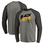 Fanatics Pánské Tričko Boston Bruins Hometown Collection Black & Gold Raglan Long Sleeve T-Shirt Velikost: M
