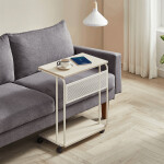 Odkládací stolek 55x32x66cm, mdf, bělený dub, AKF-E1012 CRM