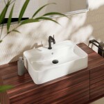 HANSGROHE - Xuniva Q Umyvadlo na desku, 60x45 cm, s přepadem, otvor pro baterii, SmartClean, bílá 61082450