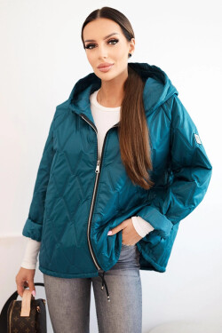 Dámská prošívaná bunda s kapucí mořská UNI