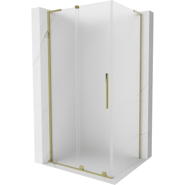 MEXEN/S - Velar L sprchový kout, posuvné dveře 110 x 70, dekor, zlato 871-110-070-33-50