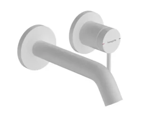 Hansgrohe - Umyvadlová baterie pod omítku, s výpustí, 2-otvorová instalace, EcoSmart, matná bílá (73350700)