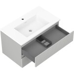 MEXEN/S - Rivel koupelnová skříňka 80 cm s umyvadlem Otis, 2 zásuvky, reliéf , šedá mat/bílá mat 91A20-08047-2-BFF62-W18M01
