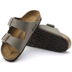 Dámské/pánské žabky Birkenstock Arizona Birko-Flor Nubuck Stone Regular Wide Grey (0151211) 48