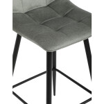 Židle barová, zelená látka, čtyřnohá kovová podnož, černý mat