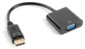 Lanberg AD-0002-BK černá / Redukce VGA (D-Sub) na DisplayPort / 0,2 m / max. 1920×1200 / 60 Hz (AD-0002-BK)