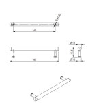 Tulip Nábytková úchytka dřevěná Mewo 160mm Ořech (497967)