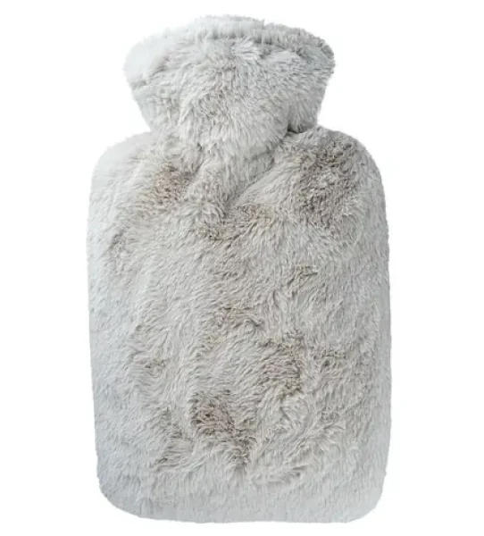 Hugo Frosch Classic Termofor s obalem z umělé kožešiny - extra dlouhý vlas – taupe (4250098505574)