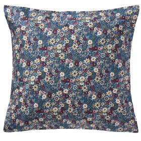 Ib Laursen Bavlněný povlak na polštář Blue / flowers 60 × 60 cm, modrá barva, textil