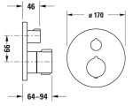 DURAVIT - C.1 Vanová termostatická baterie pod omítku, pro 2 spotřebiče, chrom C15200014010